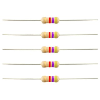 4.7K Ohm 1/4 Watt Resistor Pack of 40 Pieces