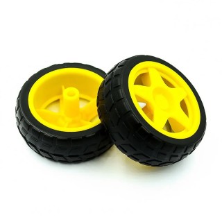 65mm Yellow - Heavily PVC Plastic Wheel Set of 2 Pieces