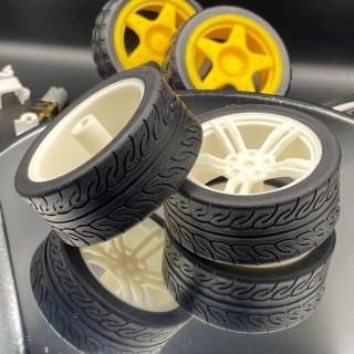 65mm White - Sports TPE Plastic Wheel Set of 2 Pieces