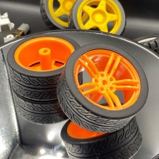 65mm Orange - Sports TPE Plastic Wheel Set of 2 Pieces