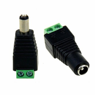 1 Pair Black - 2.1x5.5mm DC Power Balun Connector Set