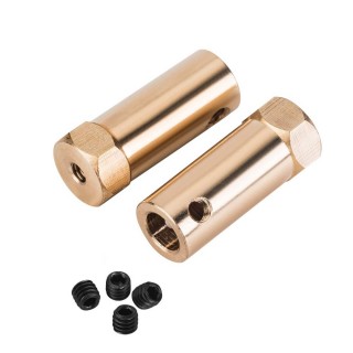 7mm Golden - Long Flexible Coupling Connector of 2 Pieces