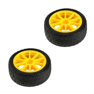 65mm Yellow - Chase TPE Plastic Wheel Set of 2 Pieces