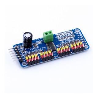 PCA9685 Blue - 16 Channel 12 Bit I2C Mini Servo Controller