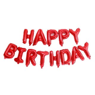 Happy Birthday Aluminium Foil 16 Inch Letter Ballon Set - Red