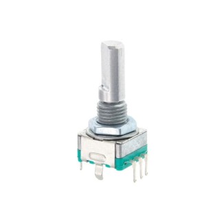 EC11 20mm - D-Shaft Green Rotary Encoder with Knob Switch