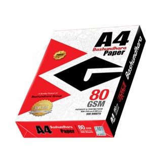 80 GSM - A4 Size Bashundhara Printing Paper of 1 Rim