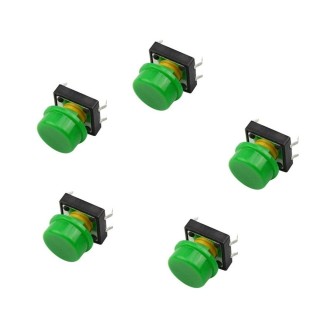 12x12mm Green - Large Tactile Switch with Round Button Box of 50 Pieces