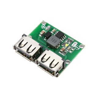 5v 3a Green - Dual USB DC-DC Buck Converter