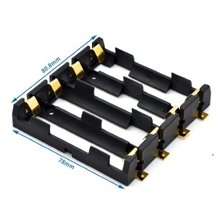 SMT Tip - 4 Slots 18650 Li-Ion Battery Case
