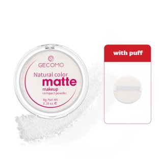 Natural Color - Gecomo Matte Makeup Compact Powder with Puff
