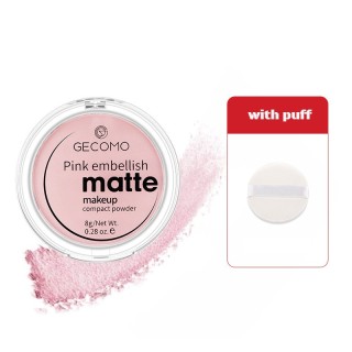 Pink Embellish - Gecomo Matte Makeup Compact Powder with Puff