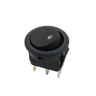12v White - DC Round Rocker Switch with LED