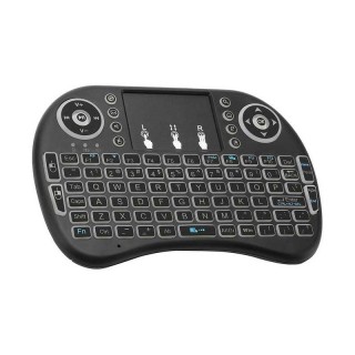 RGB Backlit - i8 Wireless Mini Black Keyboard with Touchpad