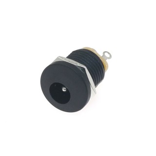 DC-022 Black - DC Panel Mount Round Socket