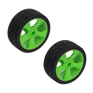 65mm Green - Elite TPE Plastic Wheel Set of 2 Pieces