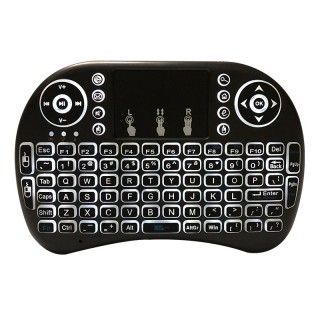 White Backlit - i8 Wireless Mini Black Keyboard with Touchpad