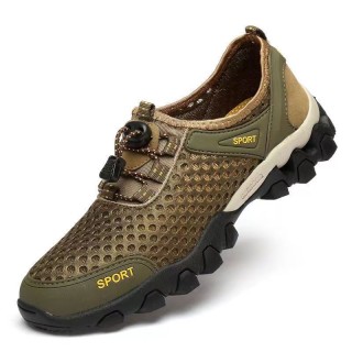 42 Olive Green - Sports Men's Trending Breathable Fabric Shoe