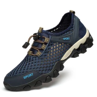 42 Blue - Sports Men's Trending Breathable Fabric Shoe