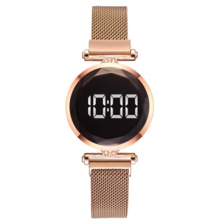 Rose Gold Rose - Women's Casual Digital Round Watch