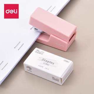 Pink - Deli NS083 NuSign Mini Stapler