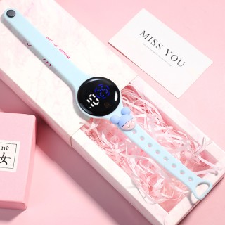 Light Blue Cartoon - Children's Classic Digital Round Watch