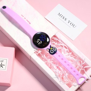 Light Purple Cartoon - Children's Classic Digital Round Watch