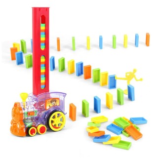 Purple Transparent - Domino Train Toy Set of 60 Pieces