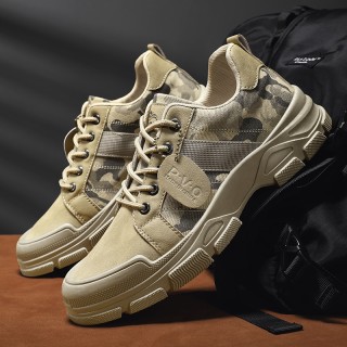 41 Khaki - Sports Men's Artificial Leather Sneaker