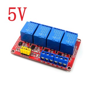 5v Red - 4 Channels Relay Shield