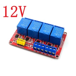 12v Red - 4 Channels Relay Shield