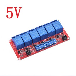 5v Red - 6 Channels Relay Shield