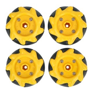 48mm Yellow - Mecanum Wheel Set of 4 Pieces