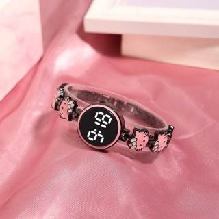 Black - Women's Pink Hello Kitty Mini Digital Round Watch