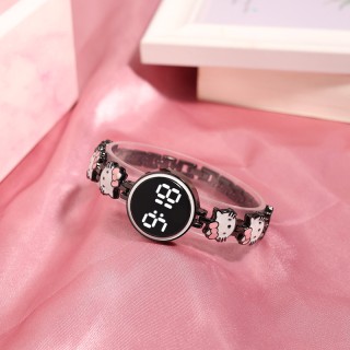 Black - Women's White Hello Kitty Mini Digital Round Watch