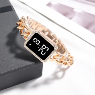 Rose Gold - Women's Lavish Digital Rectangular Watch