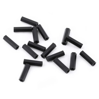30mm M3 Black - Female to Female Nylon Hex Spacer of 10 Pieces