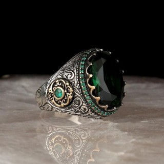 9 Dark Green - Women's Vintage Elegance Inlay Retro Ring
