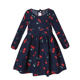 100cm Blue - Girl's Fruit Casual Full Sleeve Dress