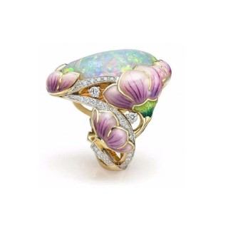 10 Honey Gold - Women's Vintage Enamel Treasure&nbsp;Ring