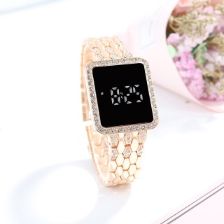 Rose Gold - Women's Elegant Digital Rectangular Watch
