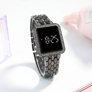 Black - Women's Elegant Digital Rectangular Watch