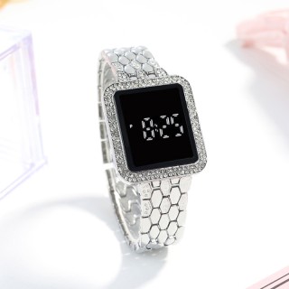 Silver - Women's Elegant Digital Rectangular Watch