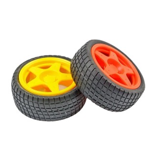 65mm Red - Classic PVC Plastic Wheel Set of 2 Pieces