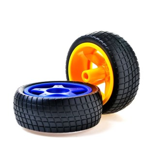 65mm Yellow - Classic PVC Plastic Wheel Set of 2 Pieces