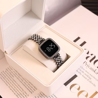Black - Women's Plush Digital Square Watch