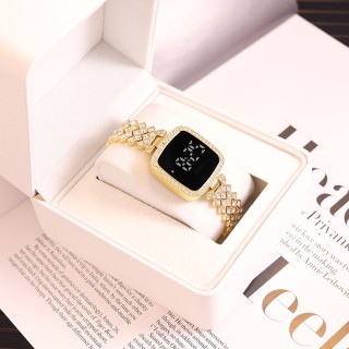 Golden - Women's Plush Digital Square Watch