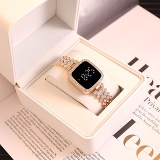 Rose Gold - Women's Plush Digital Square Watch