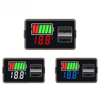 8~30v Red - Dual USB A Ports Li-Ion Battery Charge Level Indicator