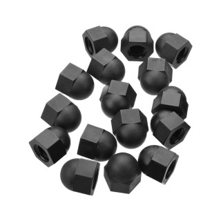 M3 Black - Six Edged Nylon Nut with Cover Cap of 10 Pieces